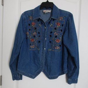 embroidered denim shirt